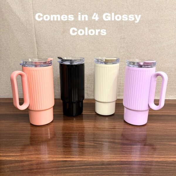 Glossy 1Litre Stainless Steel Tumbler with Straw