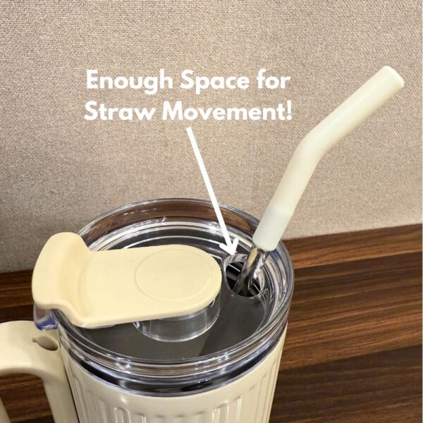 Glossy 1Litre Stainless Steel Tumbler with Straw