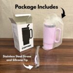 Glossy 1Litre Stainless Steel Tumbler with Straw