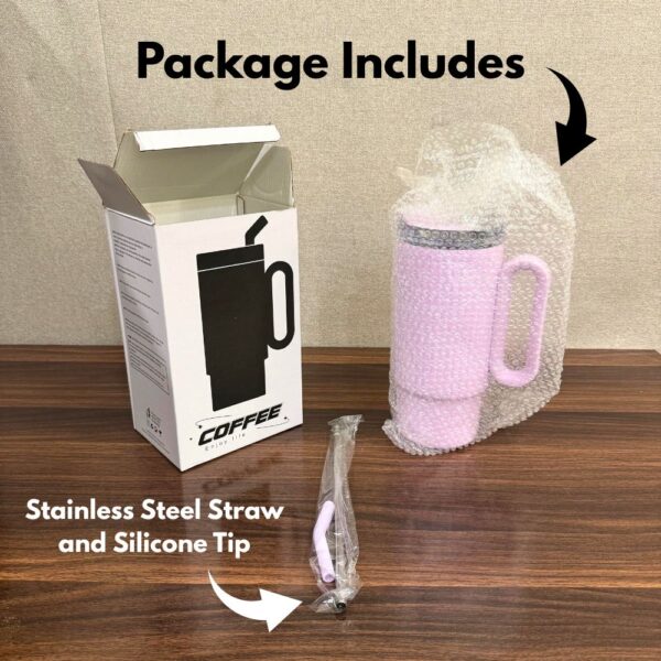 Glossy 1Litre Stainless Steel Tumbler with Straw