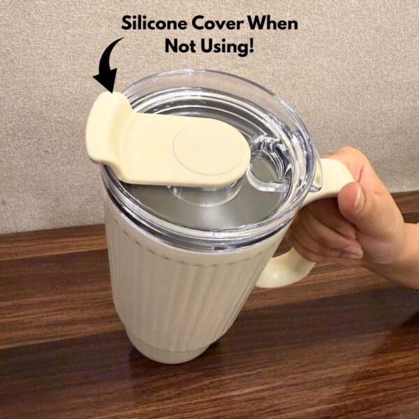 Glossy 1Litre Stainless Steel Tumbler with Straw