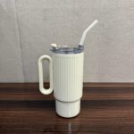 Glossy 1Litre Stainless Steel Tumbler with Straw