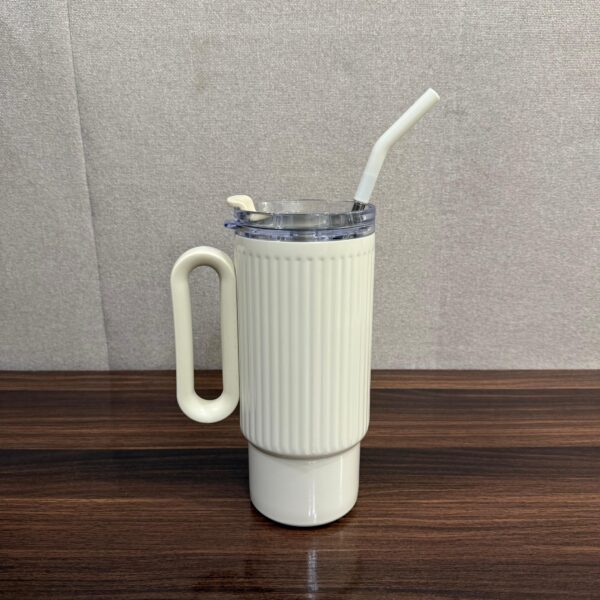 Glossy 1Litre Stainless Steel Tumbler with Straw